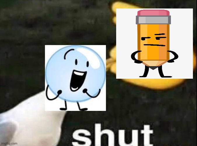 SHUT | image tagged in shut,bfdi | made w/ Imgflip meme maker