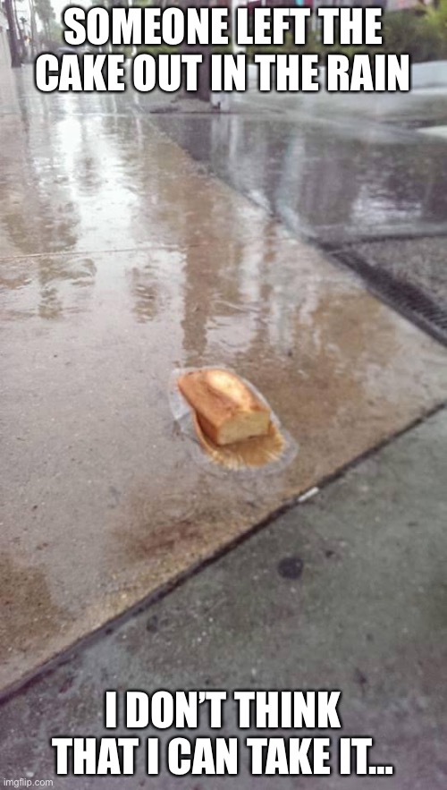 MacArthur Park | SOMEONE LEFT THE CAKE OUT IN THE RAIN; I DON’T THINK THAT I CAN TAKE IT… | image tagged in someone left the cake out in the rain | made w/ Imgflip meme maker