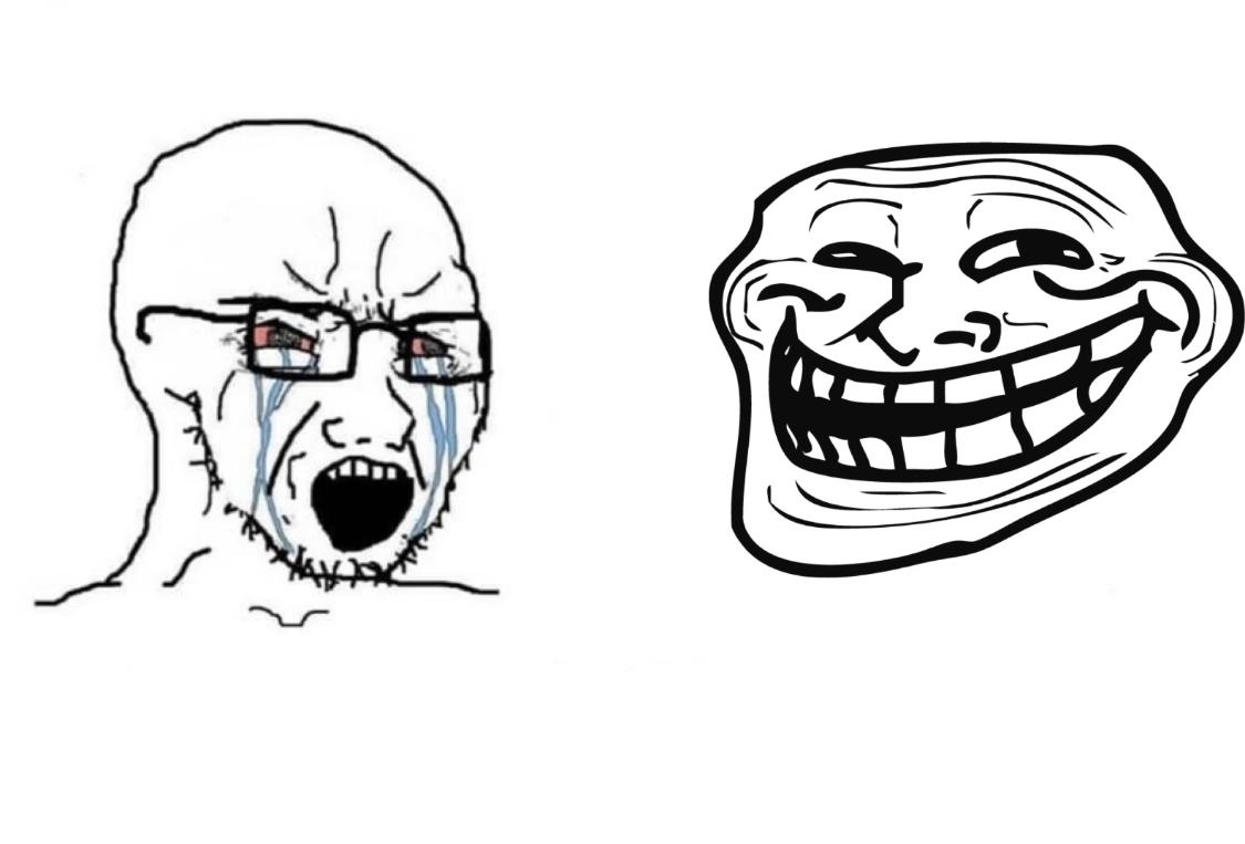 Soyboy vs troll face Blank Meme Template