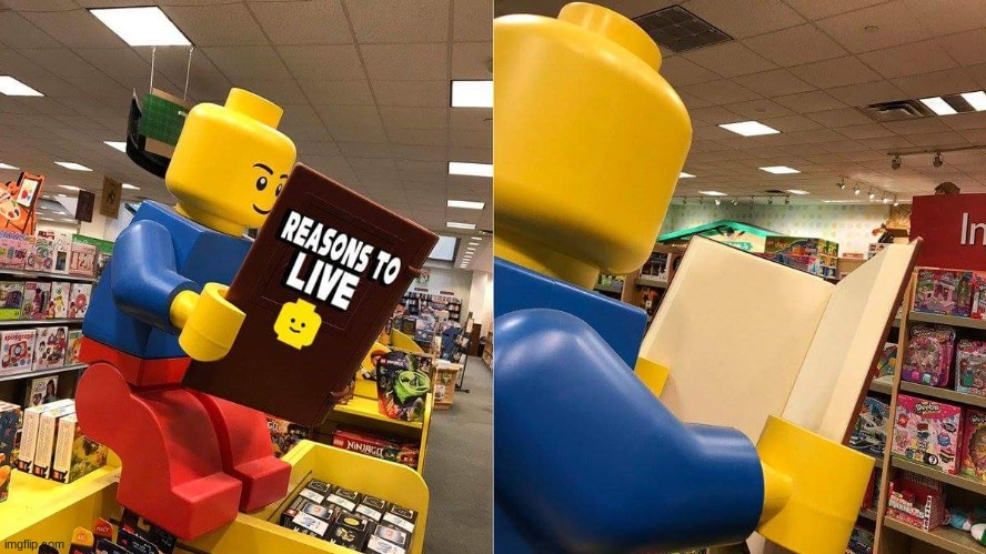 Poor Lego Man | image tagged in dark humor,why are you reading this,stop reading the tags,seriously wtf,stop it,'___' | made w/ Imgflip meme maker