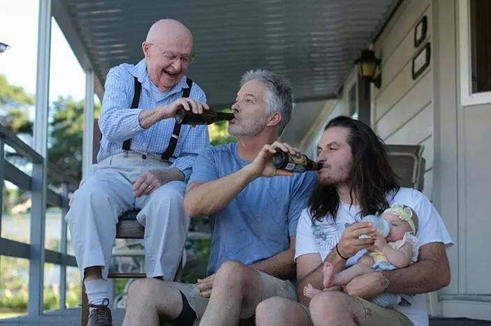 4 generations drinking Blank Meme Template
