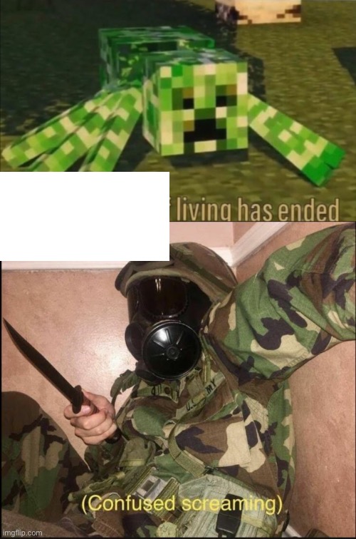 image tagged in your free trial of living has ended,confused screaming but with gas mask | made w/ Imgflip meme maker