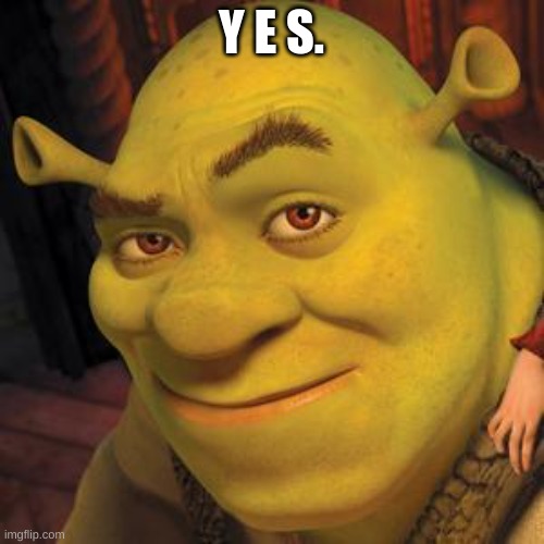 Shrek Sexy Face | Y E S. | image tagged in shrek sexy face | made w/ Imgflip meme maker