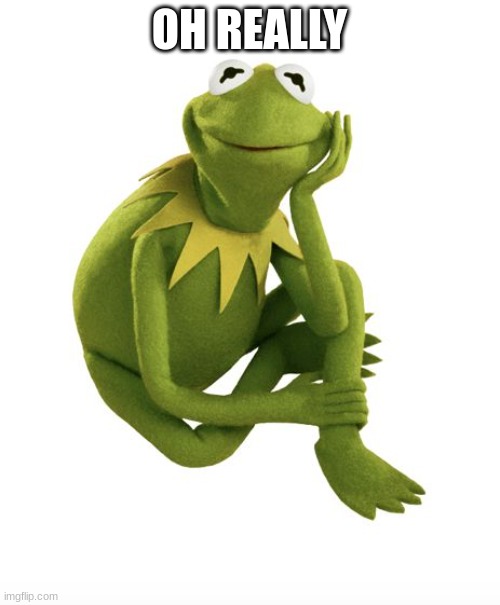 Oh Really Kermit | OH REALLY | image tagged in oh really kermit | made w/ Imgflip meme maker