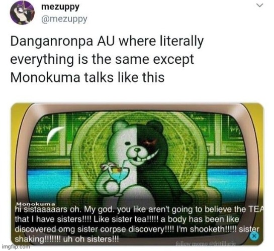 Monokuma N O - | made w/ Imgflip meme maker