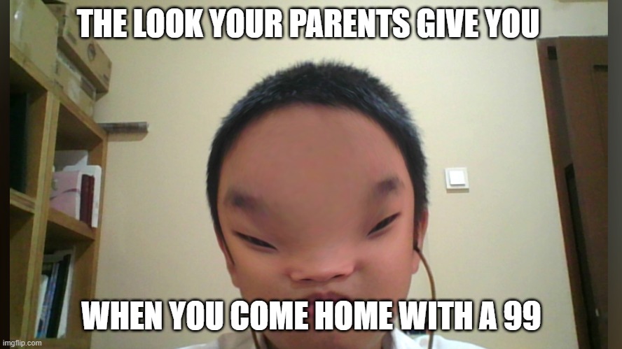 tests... | THE LOOK YOUR PARENTS GIVE YOU; WHEN YOU COME HOME WITH A 99 | image tagged in test,almost there,you had one job just the one | made w/ Imgflip meme maker