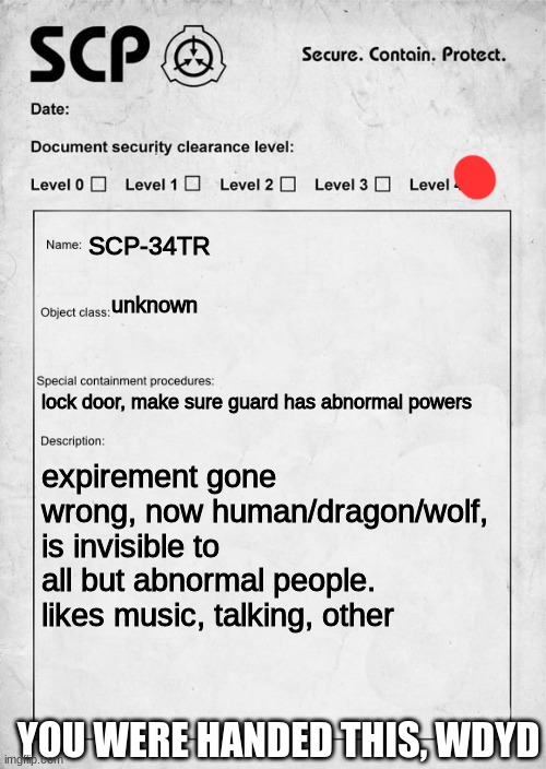 Rp with Ogrie as an SCP - Imgflip