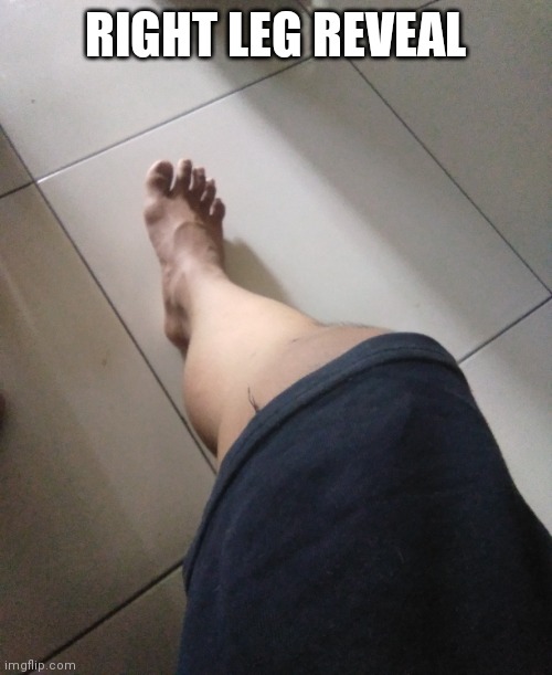 RIGHT LEG REVEAL | made w/ Imgflip meme maker