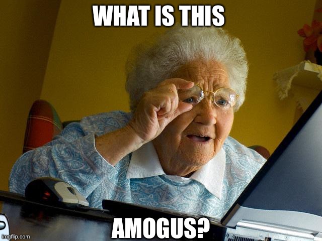 Grandma Finds The Internet Meme | WHAT IS THIS; AMOGUS? | image tagged in memes,grandma finds the internet | made w/ Imgflip meme maker