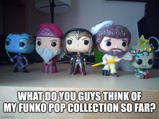 I know there isn't a lot, but I kinda wanna start collecting them.. | WHAT DO YOU GUYS THINK OF MY FUNKO POP COLLECTION SO FAR? | image tagged in dumb | made w/ Imgflip meme maker