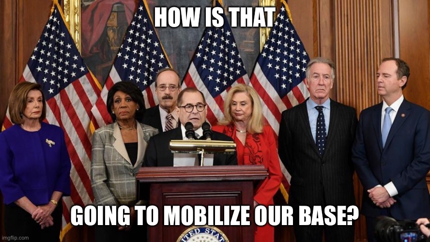 House Democrats | HOW IS THAT GOING TO MOBILIZE OUR BASE? | image tagged in house democrats | made w/ Imgflip meme maker