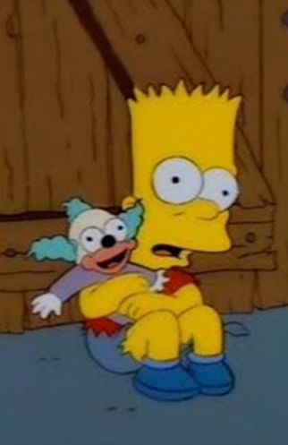 Bart Simpson Krusty Is Coming Blank Meme Template