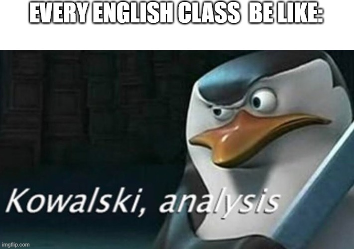 analysis | EVERY ENGLISH CLASS  BE LIKE: | image tagged in analysis | made w/ Imgflip meme maker