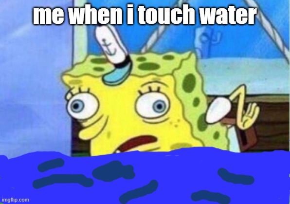 what i always do at the beach | me when i touch water | image tagged in memes,mocking spongebob | made w/ Imgflip meme maker