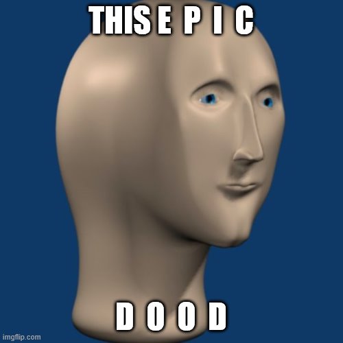 meme man | THIS E  P  I  C D  O  O  D | image tagged in meme man | made w/ Imgflip meme maker