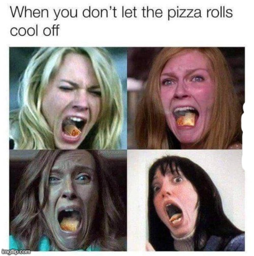 Dang... | image tagged in repost,pizza rolls | made w/ Imgflip meme maker