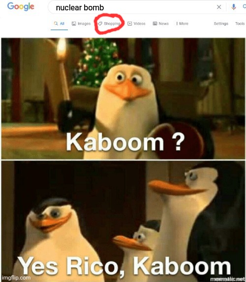 wtf | nuclear bomb | image tagged in google search shopping,kaboom yes rico kaboom | made w/ Imgflip meme maker
