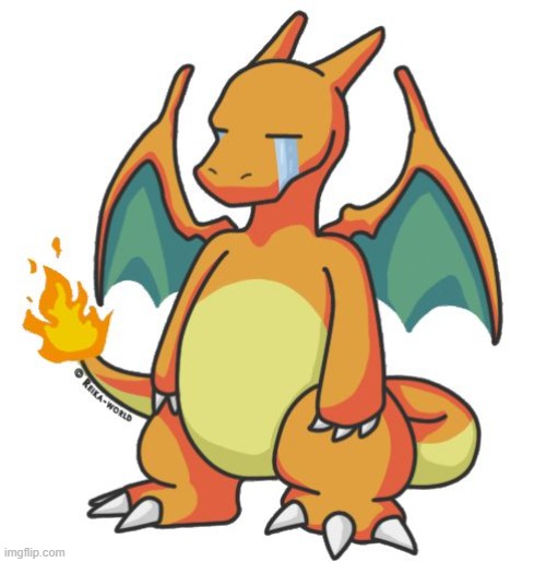Charizard Scared Crying | image tagged in charizard scared crying | made w/ Imgflip meme maker