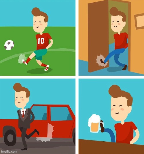 when you use your leg alot | image tagged in comics | made w/ Imgflip meme maker