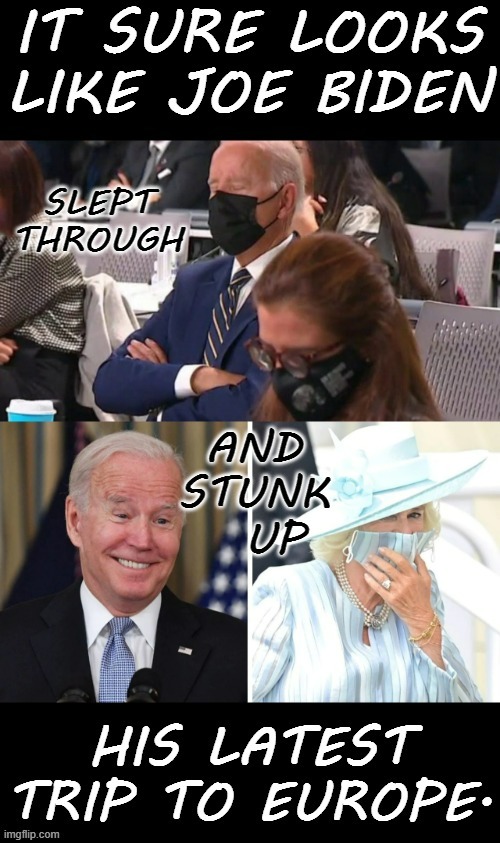Are Manners Not In His Vocabulary? | image tagged in memes,politics,joe biden,sleeping,stinky,europe | made w/ Imgflip meme maker