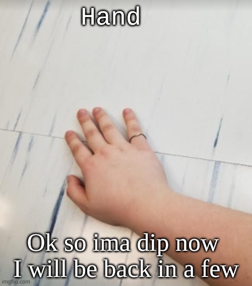 I will be back in a hour | Hand; Ok so ima dip now  I will be back in a few | made w/ Imgflip meme maker