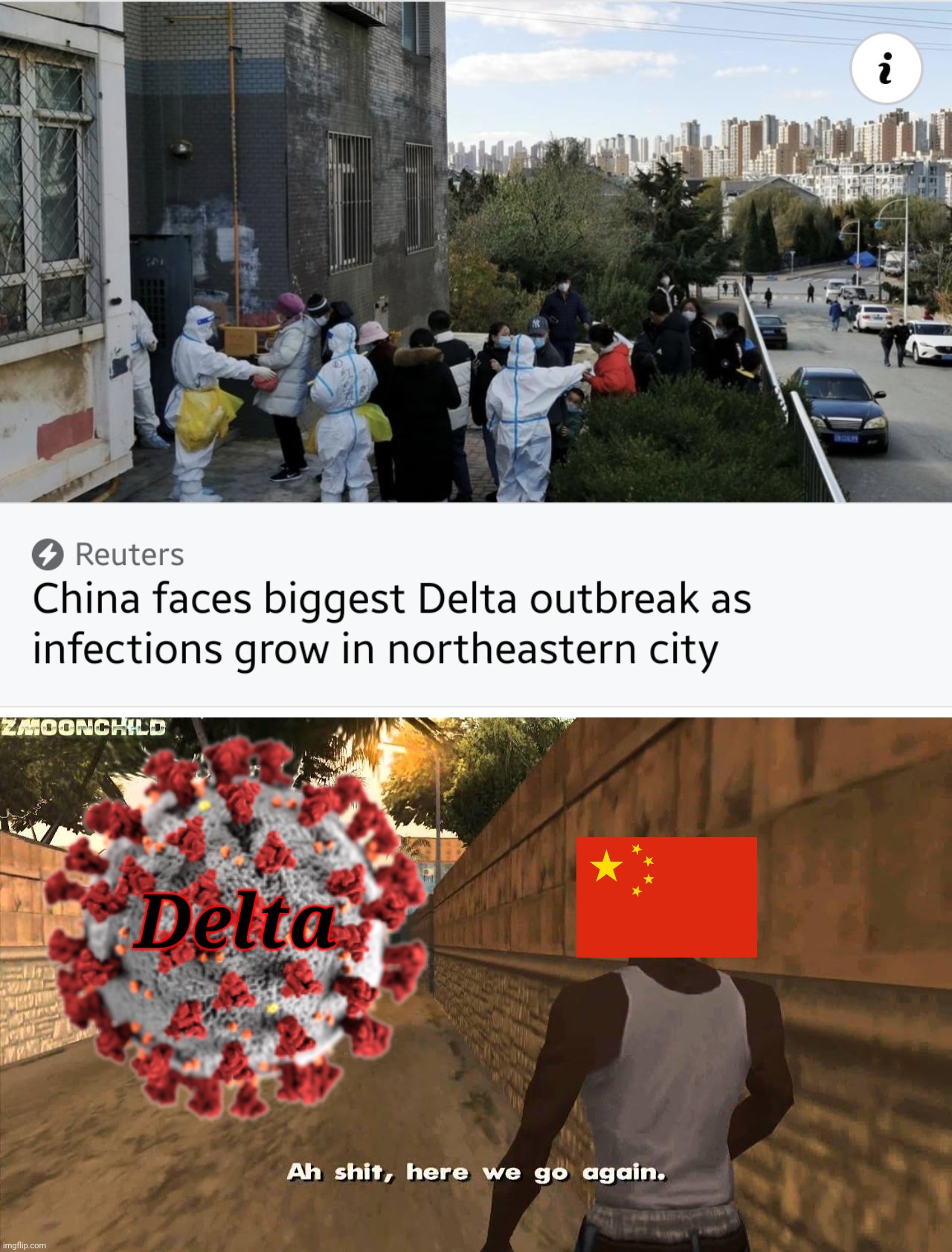 ..... | Delta | image tagged in here we go again,china,coronavirus,covid-19,delta,memes | made w/ Imgflip meme maker