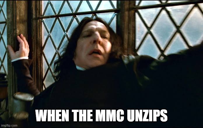 Professor Snape | WHEN THE MMC UNZIPS | image tagged in professor snape | made w/ Imgflip meme maker