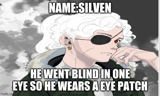 NAME:SILVEN HE WENT BLIND IN ONE EYE SO HE WEARS A EYE PATCH | made w/ Imgflip meme maker