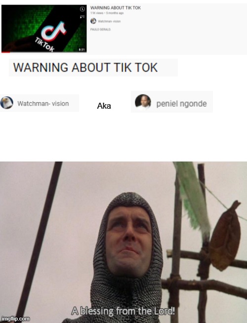 Tiktok Meme | Aka | image tagged in a blessing from the lord | made w/ Imgflip meme maker