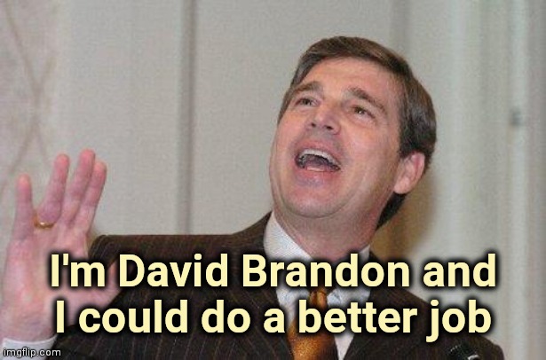 David Brandon | I'm David Brandon and
I could do a better job | image tagged in david brandon | made w/ Imgflip meme maker