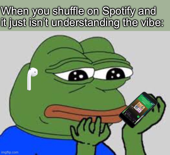 Wanna break from the adds? | When you shuffle on Spotify and it just isn’t understanding the vibe: | image tagged in spotify,not funny | made w/ Imgflip meme maker