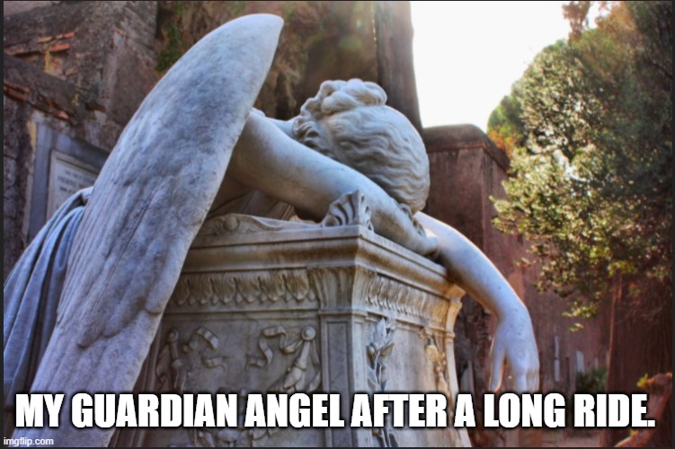 biker's angel | MY GUARDIAN ANGEL AFTER A LONG RIDE. | image tagged in angel,biker,harley davidson,guardian angel | made w/ Imgflip meme maker