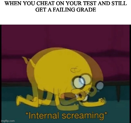 Does this happen to you too- | WHEN YOU CHEAT ON YOUR TEST AND STILL
GET A FAILING GRADE | image tagged in school | made w/ Imgflip meme maker