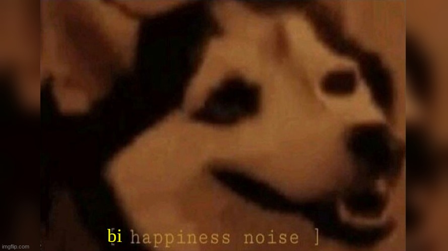 happiness noise | bi | image tagged in happiness noise | made w/ Imgflip meme maker