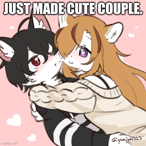 hug | JUST MADE CUTE COUPLE. | image tagged in hug | made w/ Imgflip meme maker