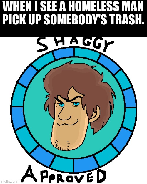 i salute | WHEN I SEE A HOMELESS MAN
PICK UP SOMEBODY'S TRASH. | image tagged in shaggy approved | made w/ Imgflip meme maker