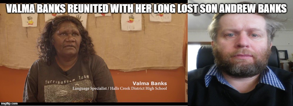 Valma banks and Andrew Banks | VALMA BANKS REUNITED WITH HER LONG LOST SON ANDREW BANKS | image tagged in valma banks and son andrew banks | made w/ Imgflip meme maker