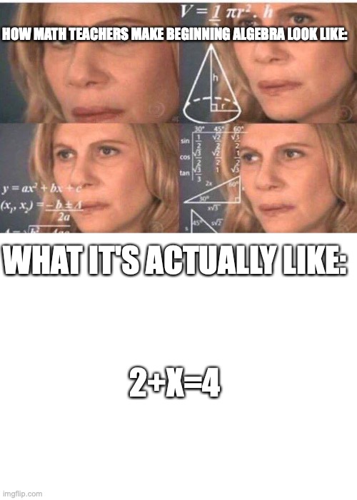 Woman math meme Blank Template - Imgflip