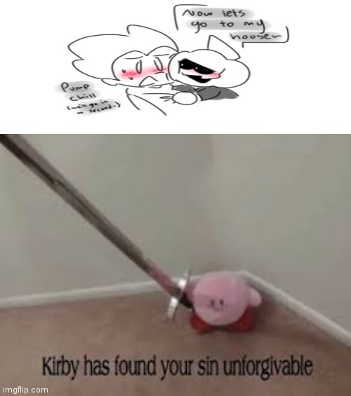 Kirby has found your sin unforgivable | image tagged in kirby has found your sin unforgivable,cursed ship,pedophilia | made w/ Imgflip meme maker