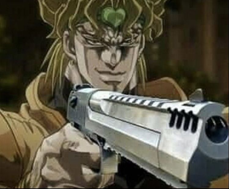 Dio with a gun Blank Meme Template