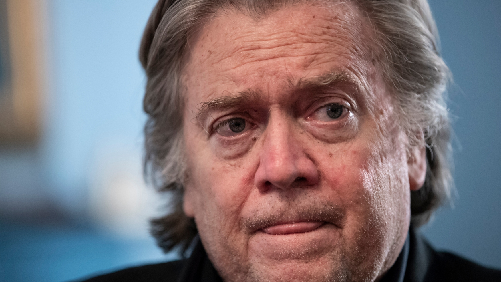 Steve Bannon, worried blowhard loser Blank Meme Template