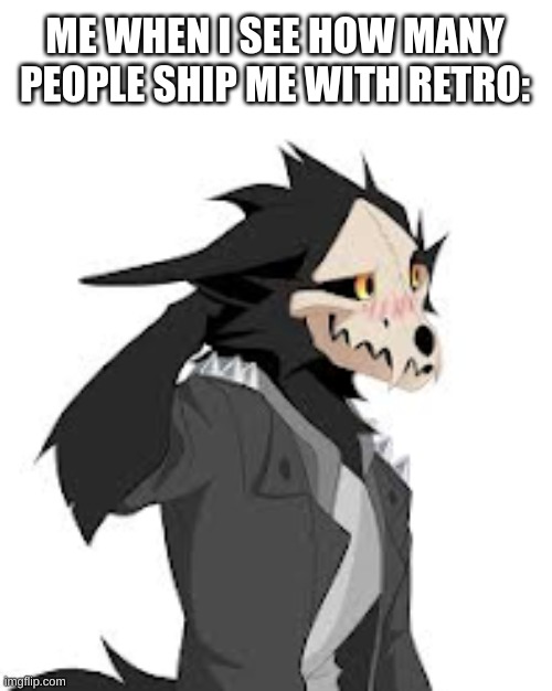 wow | ME WHEN I SEE HOW MANY PEOPLE SHIP ME WITH RETRO: | image tagged in cadaver blush,furry | made w/ Imgflip meme maker