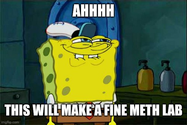 Don't You Squidward | AHHHH; THIS WILL MAKE A FINE METH LAB | image tagged in memes,don't you squidward | made w/ Imgflip meme maker