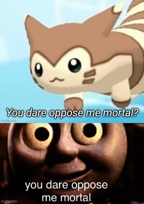 image tagged in furret you dare oppose me mortal,you dare oppose me mortal | made w/ Imgflip meme maker