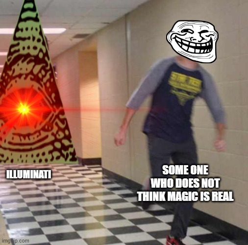 ILLUMINATI; SOME ONE WHO DOES NOT THINK MAGIC IS REAL | image tagged in memes | made w/ Imgflip meme maker