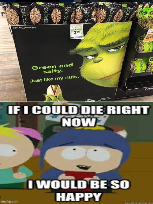 i want to die | image tagged in memes,funny,the grinch,south park,nsfw | made w/ Imgflip meme maker