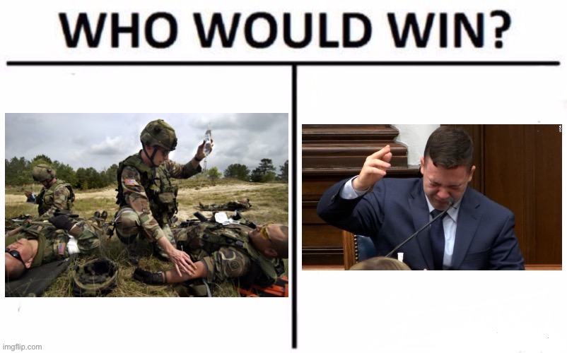 Folks out here really be comparing Kyle Rittenhouse to combat medics, like Trumpworld doesn’t have enough stolen valor | image tagged in kyle rittenhouse vs combat medic | made w/ Imgflip meme maker