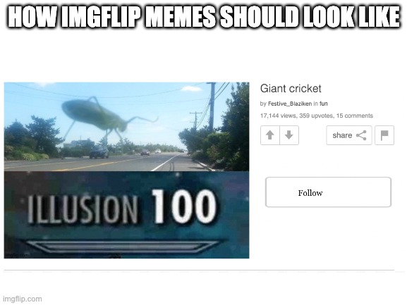 im sry if this is already done | HOW IMGFLIP MEMES SHOULD LOOK LIKE | image tagged in imgflip | made w/ Imgflip meme maker