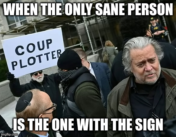 SANITY IS RELATIVE | WHEN THE ONLY SANE PERSON; IS THE ONE WITH THE SIGN | image tagged in meme,theory | made w/ Imgflip meme maker