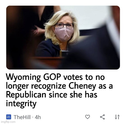 Guts without glory | image tagged in liz cheney,courage,integrity,haters,gop | made w/ Imgflip meme maker